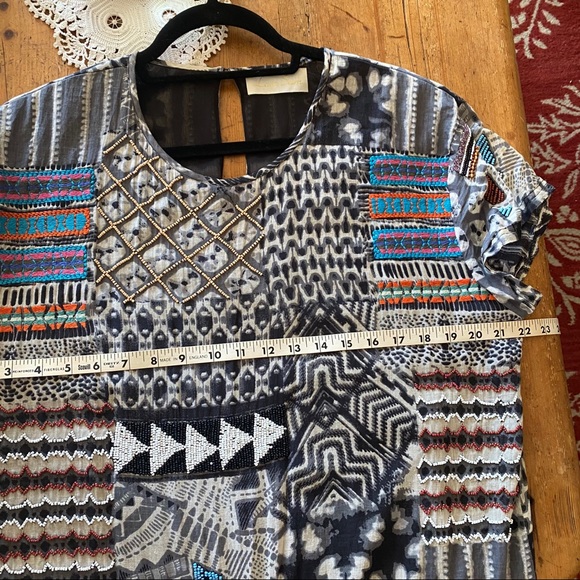 Love Sam Tribal Print Beaded Shift Dress - Picture 7 of 11